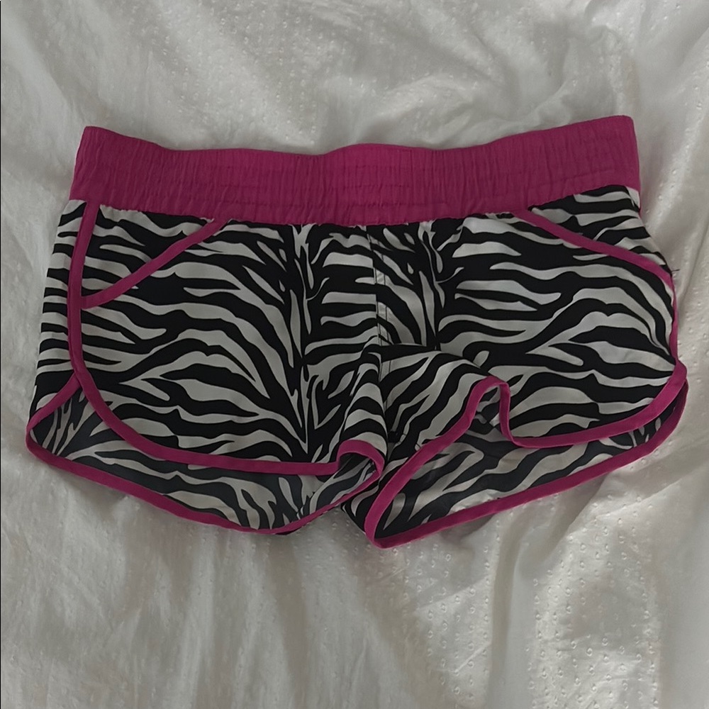 Miken Black and White Zebra Print Pajama Shorts